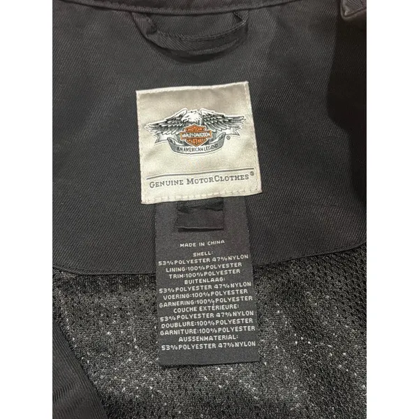 Harley Davidson Womens Black‎ Motorcycle Jacket Full Zip Logo Embroidered Size M - Image 2
