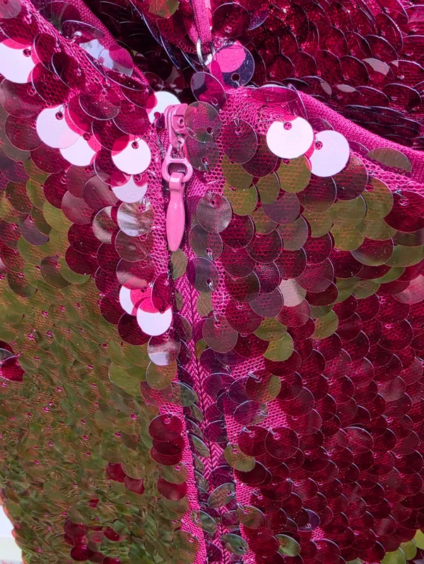 ASTR The Label Burgundy Sequin Mini Dress M - Image 5
