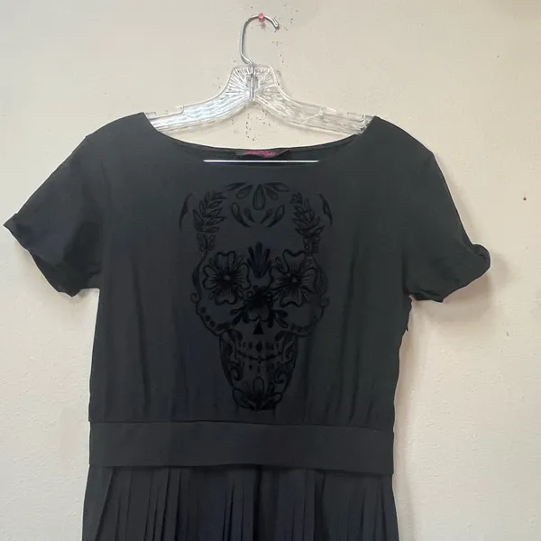 Motel Rocks Skull Maxi Dress Whimsigoth 90s Witchy Gothic M - Image 5