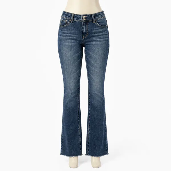 White House Black Market Blanc Bootcut Jeans Dark Wash Embroidered Floral 10 - Image 2