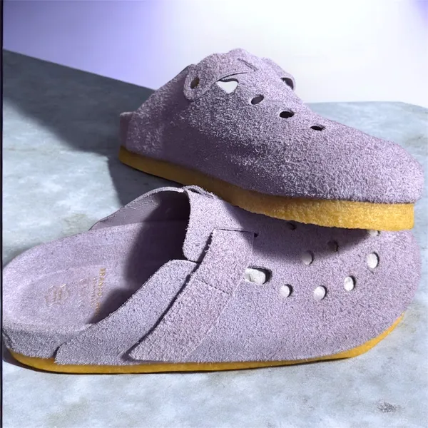 •NEW• BRANDBLACK Suede Clogs Slides Lavender Purple Men’s Size 8 - Image 2