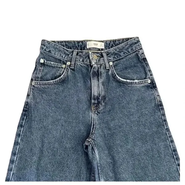 MNG Denim Blue Wash High Rise Wide Leg Cotton Y2K Jeans SZ 1 #1272 - Image 3