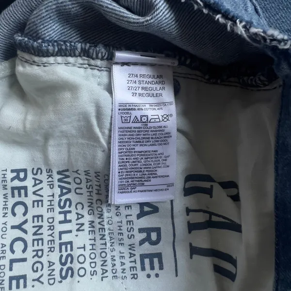 GAP UltraSoft Baggy Jeans Womens 27 4R Mid Rise Wide Leg Blue Denim NWT - Image 5
