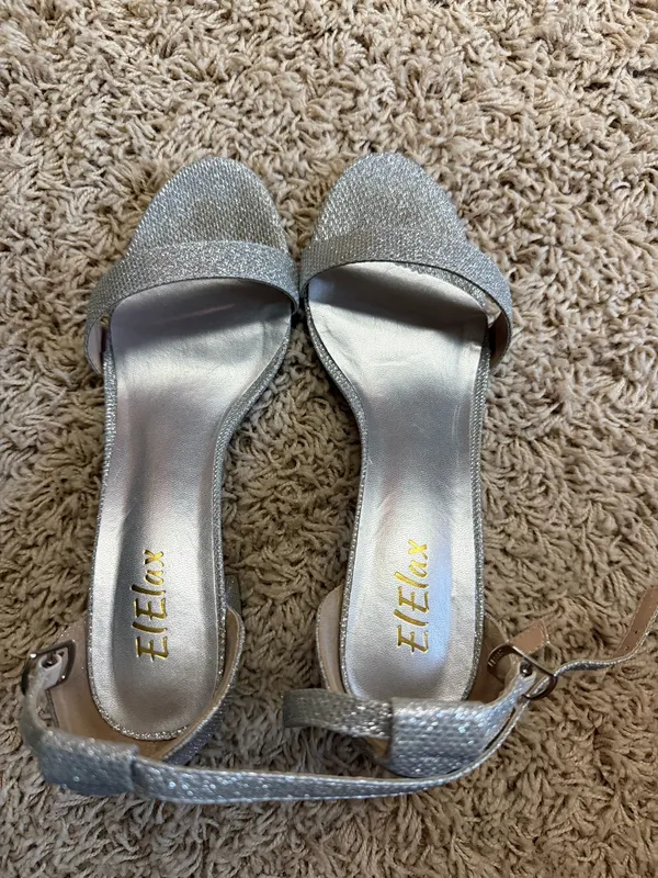 Sparkly Heels Silver Size 8 - Image 2
