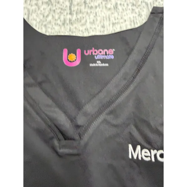 Urbane Ultimate Black Scrub Top XXL Mercy‎ Kids Embroider V-Neck Modern Fit 9550 - Image 3