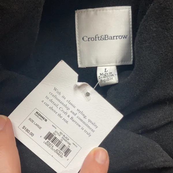 Croft & Barrow NWT wool blend coat size large - Image 2