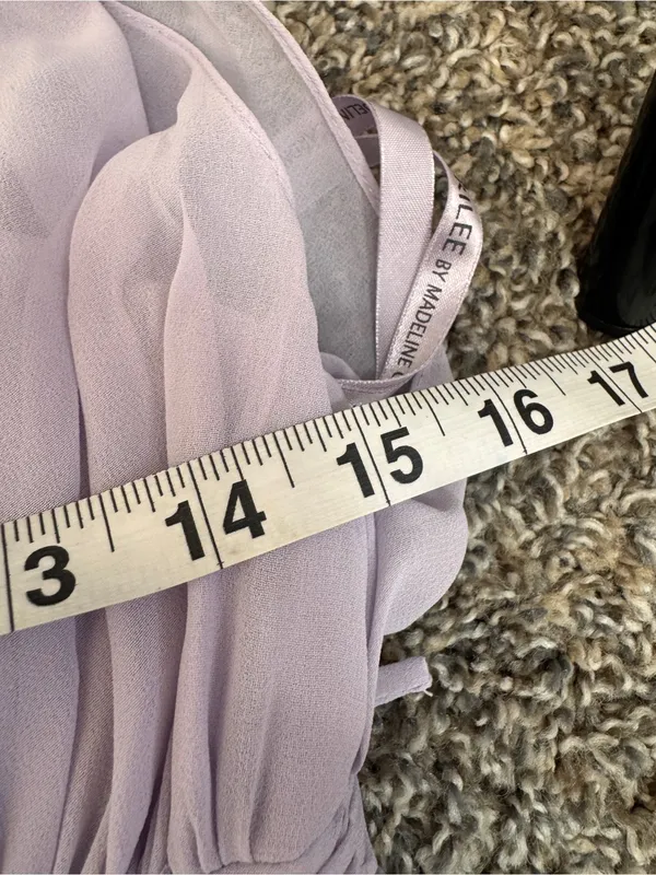 Morilee Purple Lavender Chiffon Maxi Bridesmaid Dress Womens XS Formal Prom - Image 3