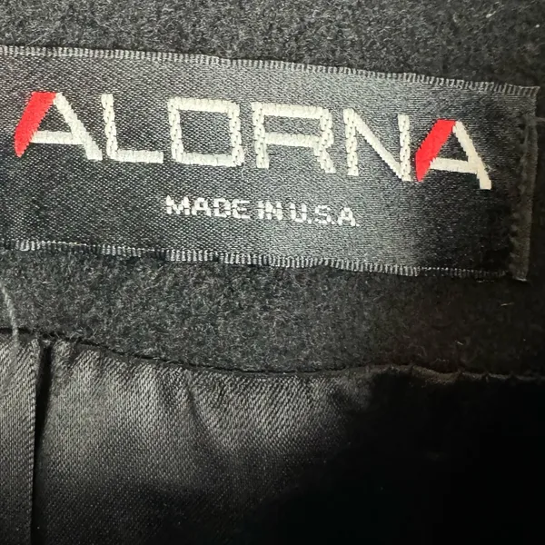 Vtg ALORNA 100% Wool Long Fur Collar Jacket Overcoat - Image 15