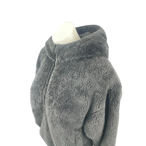 Aritzia Sunday Best Womens Black Faux Fur Long Sleeve Teddy Hooded Coat Jacket S - Image 3