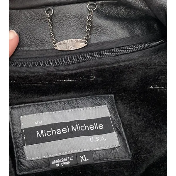 Michael Michelle Genuine Leather Jacket Women Size XL Black Coat Removable Liner - Image 6