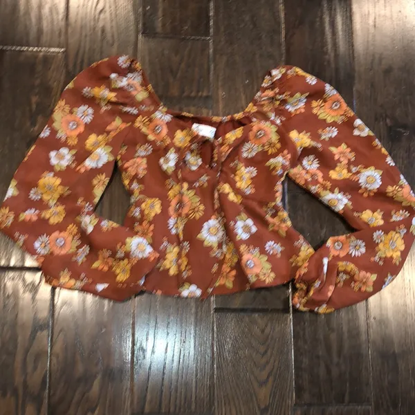 Hollister floral boho top size xxsmall - Image 3