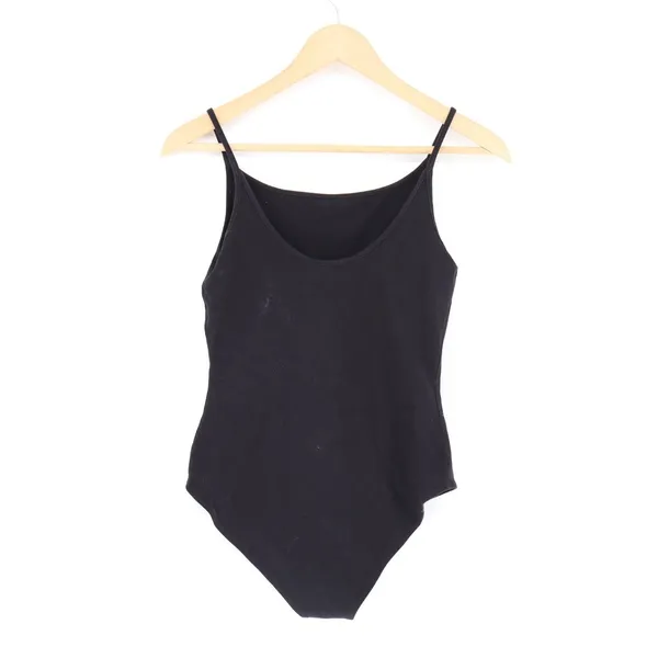 Forever 21 Bodysuit Womens Medium Black Stretch Scoop Neck Sleeveless One Piece - Image 4