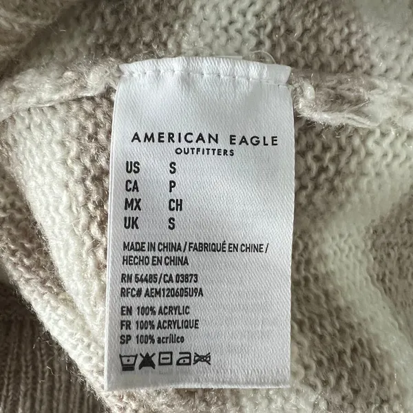 American Eagle Jegging Fit Striped Fuzzy Striped Sweater Size Small Oversized - Image 11