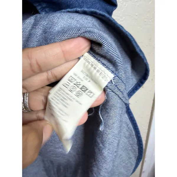 GALLARDAGALANTE Denim TUnic Blouse Boat Neck Cotton Japanese Size F One Size - Image 8