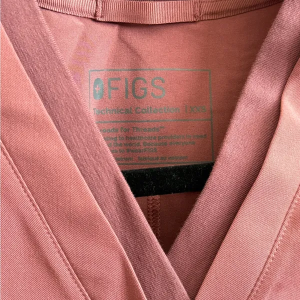 Figs Dusty Rose V-Neck Scrub Top - Image 2