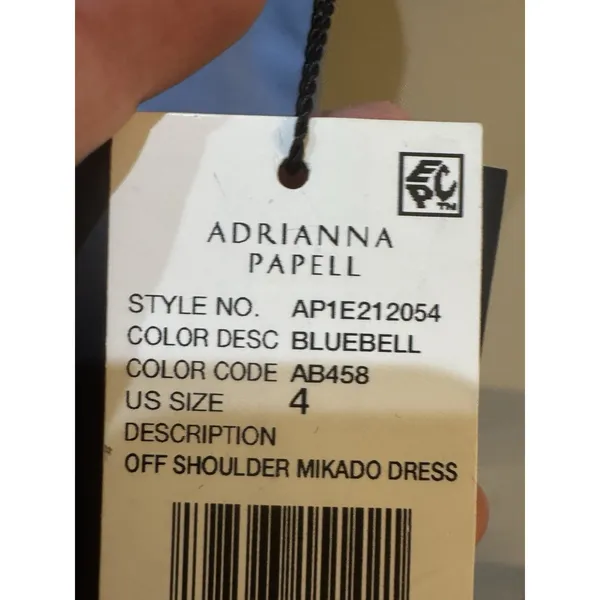 Adrianna Papell Off-the-Shoulder Mikado Gown Bluebell Size 4 MSRP $229 - Image 7