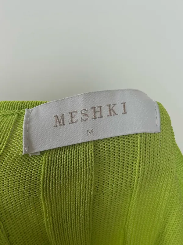 Meshki Aspen Back Keyhole Knit Midi Dress in Fresh Green Size Medium Resortwear - Image 5