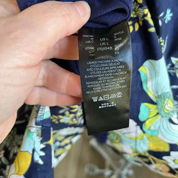 Anthropologie‎ Floral Ruffled Strapless Blue A Line Dress NWT Size Large - Image 7