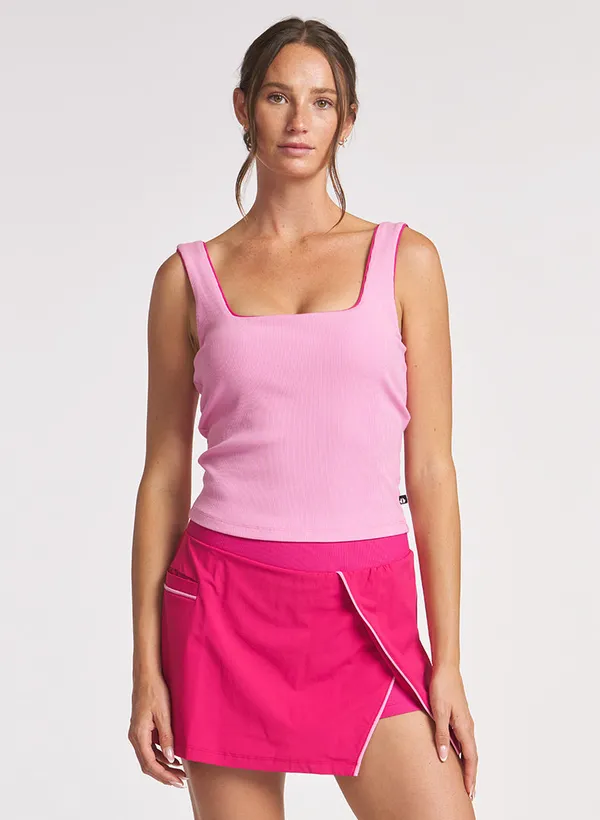 Thrive Societe Square Neck Tank Pink Size L - Image 2