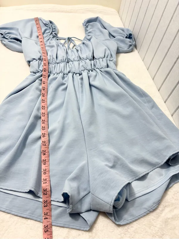 ARULA Light Blue Puff Sleeve Romper Size L-XL - Image 6