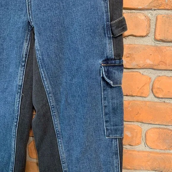 PacSun Two-Tone Cargo Skate Pants High Rise‎ Carpenter Utility Jeans Size 25 - Image 2