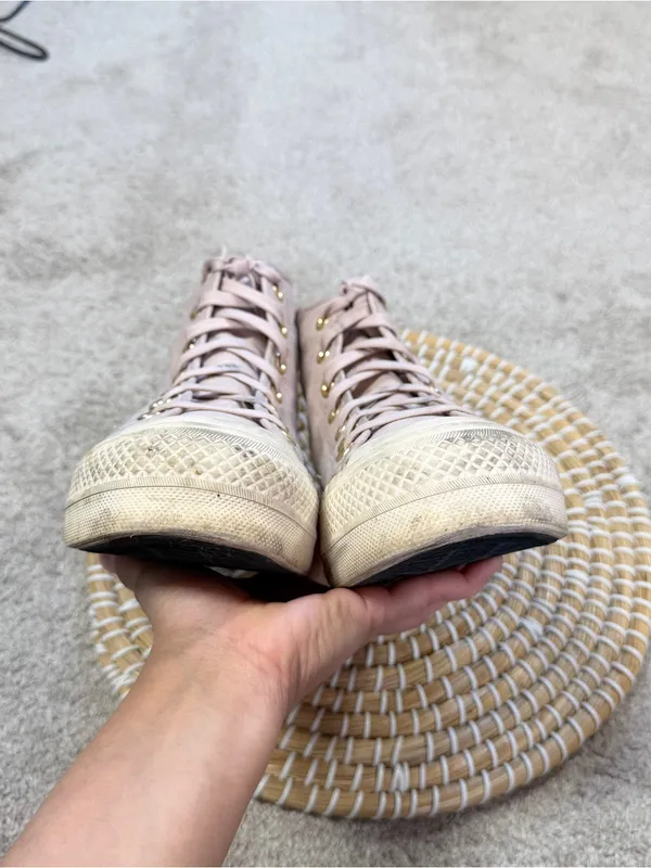 Converse All Starts Women’s Chuck Taylor Seasonal Lift Platform Sneakers Pink 8 - Image 9