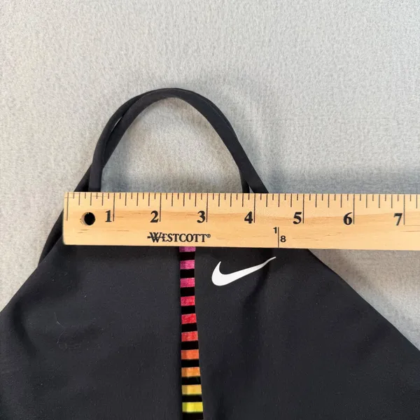Nike Womens High Neck Sports Bra Black Rainbow Ladder Strappy Racerback XS - Image 5