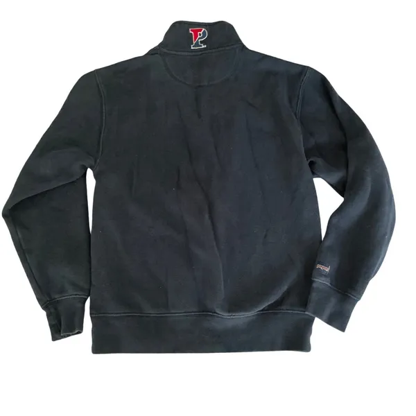 Vintage JanSport Penn University Quarter Zip Sweatshirt Navy Blue Small - Image 2