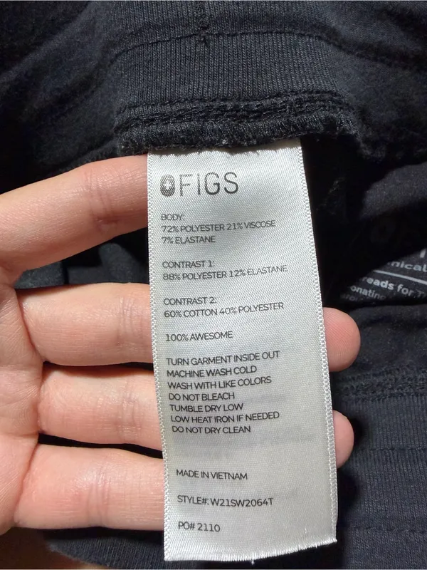 Figs Black Jogger scrub Pants with Drawstring M/T - Image 4