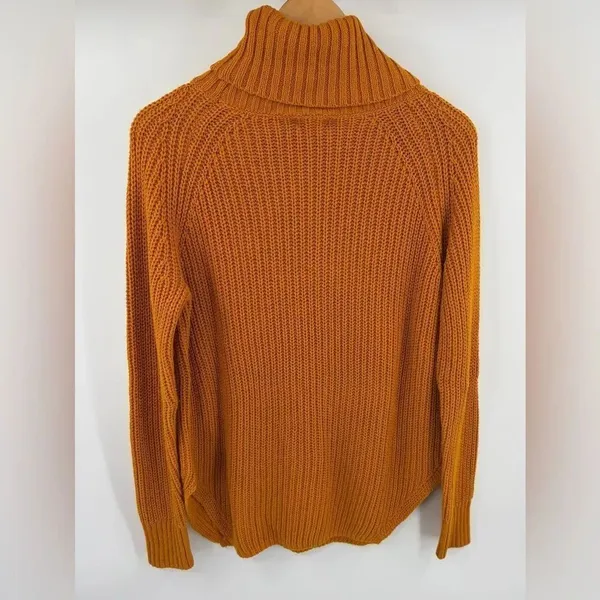 Silence + Noise women’s mustard yellow knit pullover cowl neck sweater size M - Image 4
