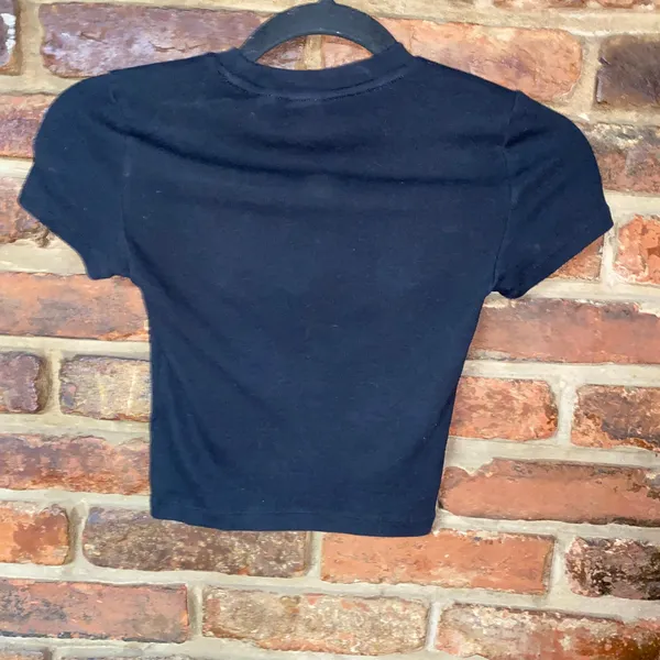 Aritzia TNA Black HomeStretch Rib Tune Waist Crop T-Shirt Women's Size 2XS - Image 8