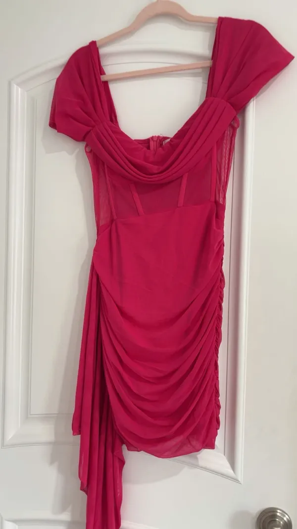 Hello Molly Pink Strapless Mini Dress - Image 5