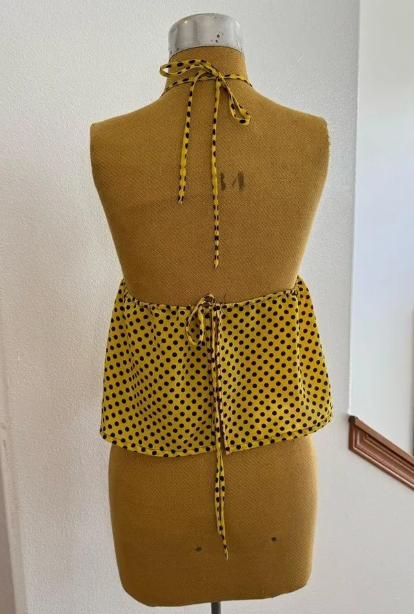 Homemade summer women's yellow top, size M - Image 5