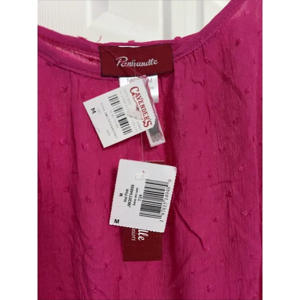 Panhandle Swiss Dot Camisole Womens Size M Hot Pink Cami Tank Top Sleeveless - Image 3