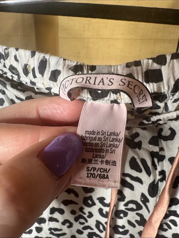 Victoria’s Secret Leopard Print Lace Trim Pajama Lounge Pants Size Small - Image 4