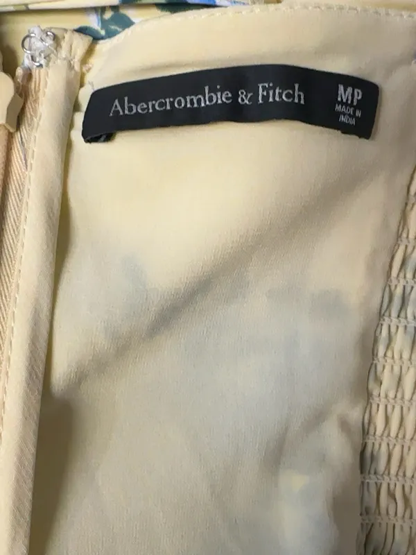 Abercrombie & Fitch Yellow Floral Tiered Midi Dress with Blue Accents - Image 8