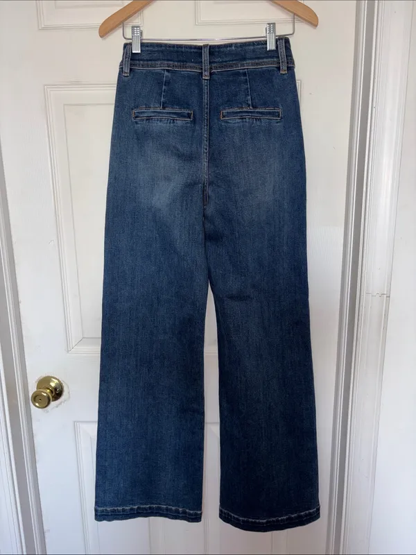 Risen Slant Pocket Wide Leg Jeans Blue Size 26 - Image 6