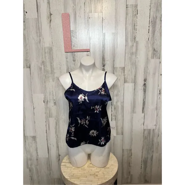 Floral silk tank top size large Blue - Image 4