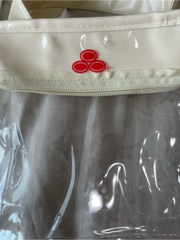 Cream Clear Stadium Crossbody Bag with Top Handle State Farm logo NWOT - Image 2