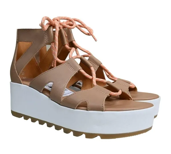 SOREL Womens 9 Cameron Platform Gladiator Sandal in Honest Beige/Gum NEW - Image 2