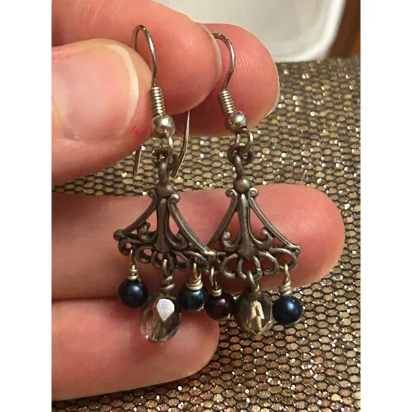 Earrings silver plated 1 pair h60 3.24g - Image 3