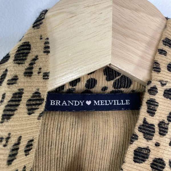 Brandy Melville Brown Black Cheetah Print Crop Top Women's One‎ Size OS - Image 5