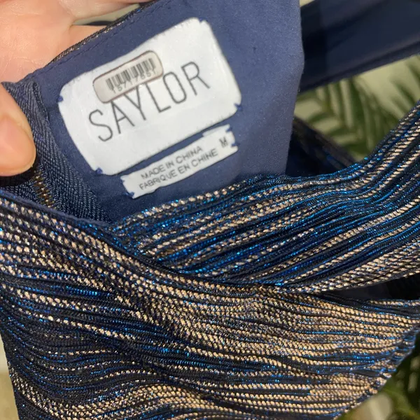 Saylor Intermix Hedi Lurex Metallic Halter Midi‎ Dress - Image 6