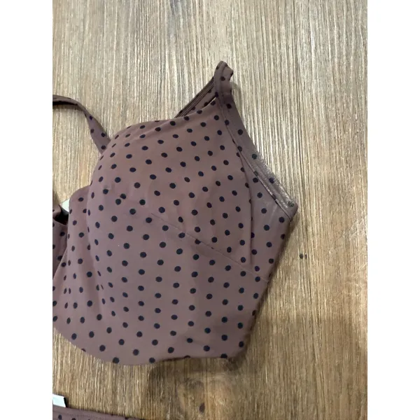 Calvin Klein Swimwear Brown Polka Dot Bikini Set 34D‎ - Image 3