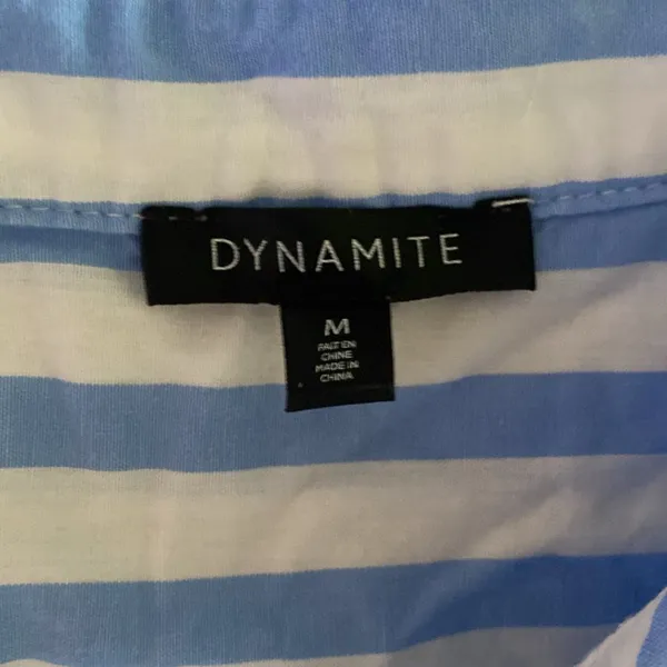 Dynamite Blue and White Striped Women's Shirt - Image 3