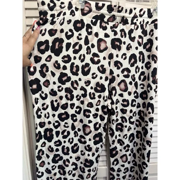 Stars Above Leopard Print Pajama Pants Size 2X Wide Leg Elastic/Tie Waist - Image 5
