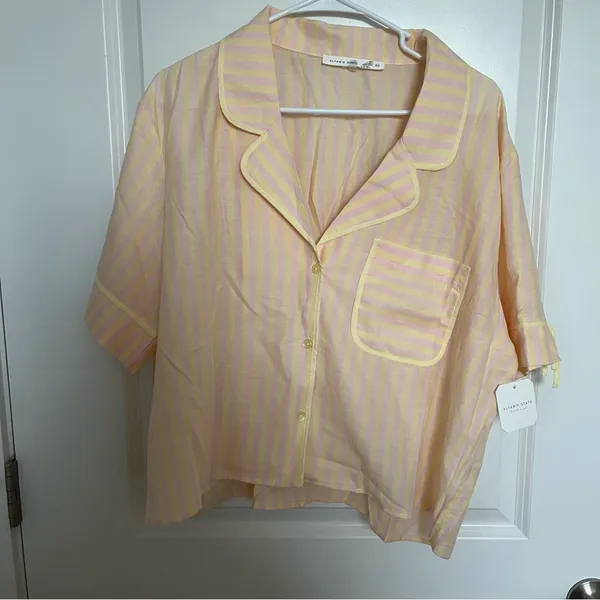 NEW Altar’d State Butter Yellow and Pink Striped Lounge Set Size XXL NWT - Image 9