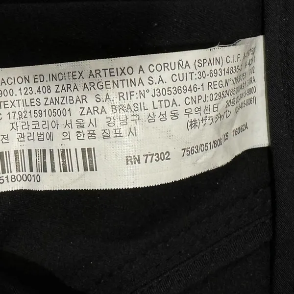 Zara Zip High Low Flounce Skirt Knee Length Contemporary Front Zip Closure Black - Image 11