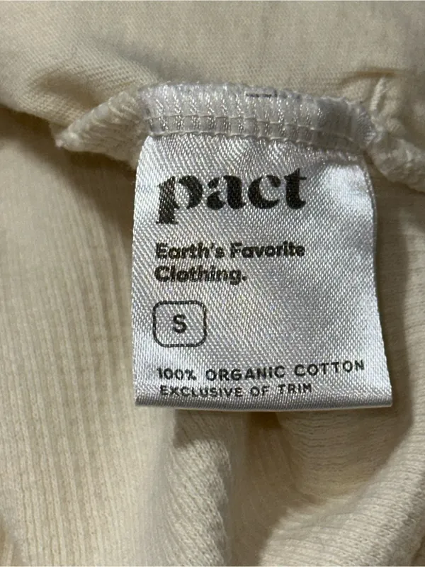 Pact Women’s Size S Cream Ivory Waffle Thermal Knit Hoodie Sweatshirt - Image 6