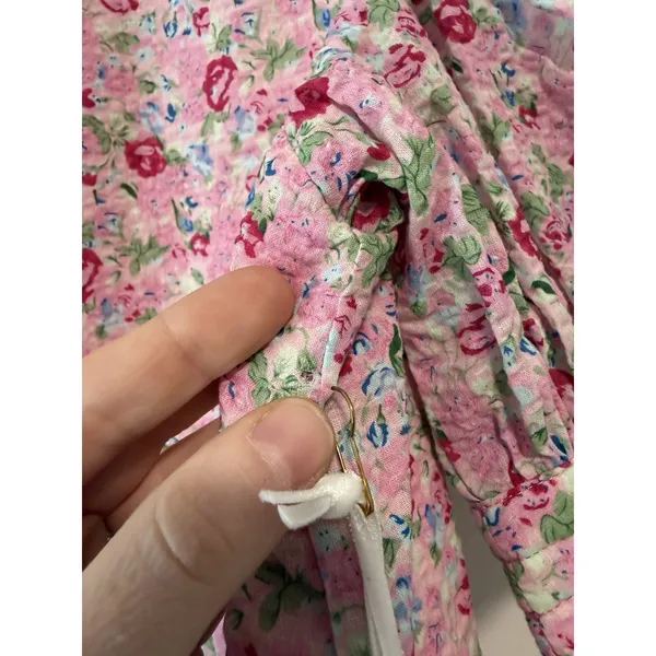 Hyacinth House Tuckernuck NWT Louisa Button Front Pink Multi Floral Blouse XS - Image 5